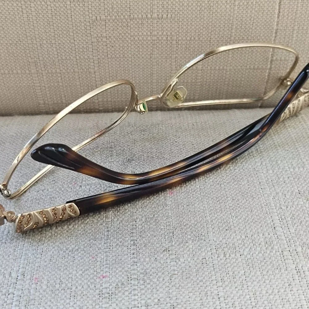 Dana Buchman Women Eyeglasses Frame MIRAMAR Glasses Gold Tone Brown Tortoise - Picture 7 of 11